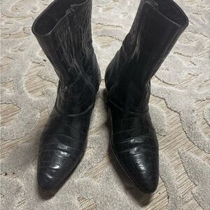Black Genuine Crocodile Boots🐊